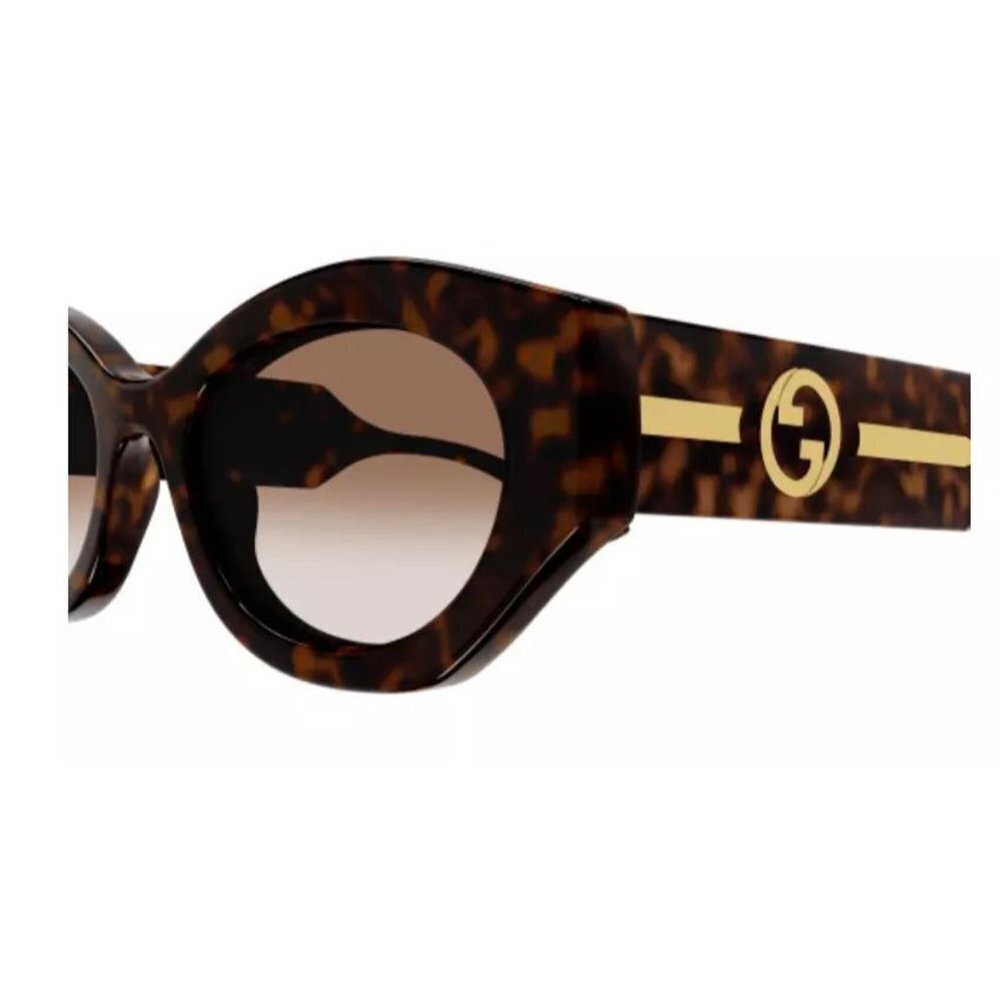 NWT Gucci GG1553S-002 Havana Crystal 52mm Sunglasses - Picture 2 of 4
